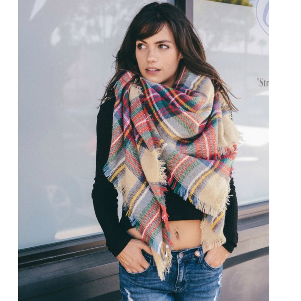 Classic Tartan Soft Knit Blanket Scarf - Picture 4 of 8